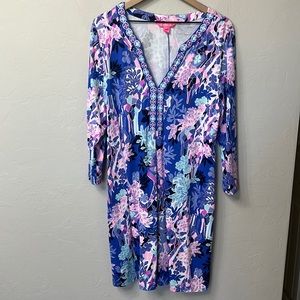 Lilly Pulitzer Blue and Pink Floral Dress